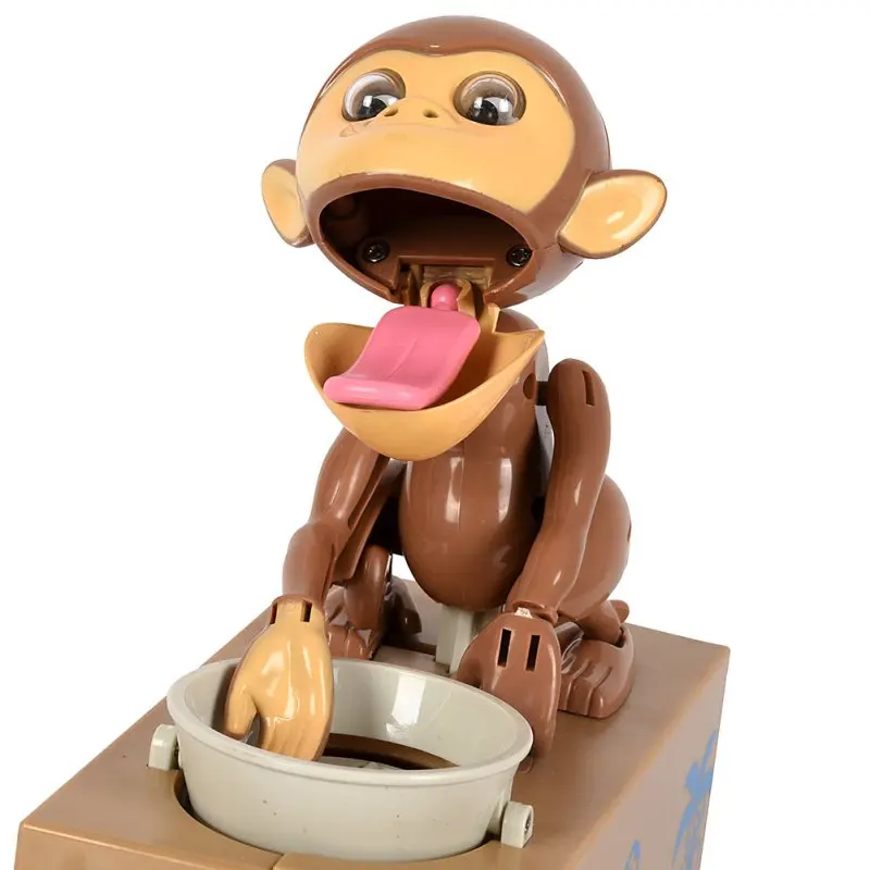 

1Pcs No battery Electronic Savings Pot Box Cute Automated Monkey Steal Coin Piggy Bank Money Box For Kids Birthday Gift