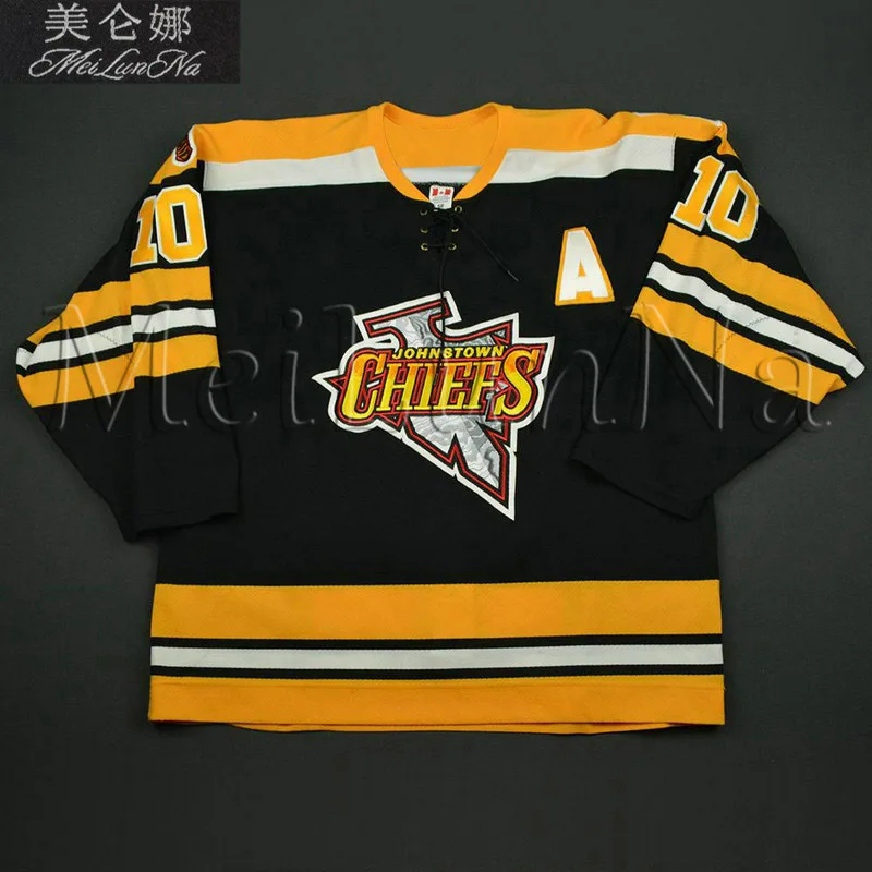 

MeiLunNa Custom ECHL Johnstown Chiefs Hockey Jerseys 7 Reg Kent 8 Galen Head 9 Don Hall 11 Dick Roberge Sewn On Any Name NO.