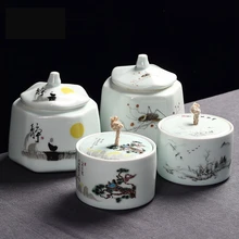 Китайские фарфоровые Герметичные банки для хранения чайной заварки бак кунг-фу хранение чая коробки керамическое хранение чая комоды