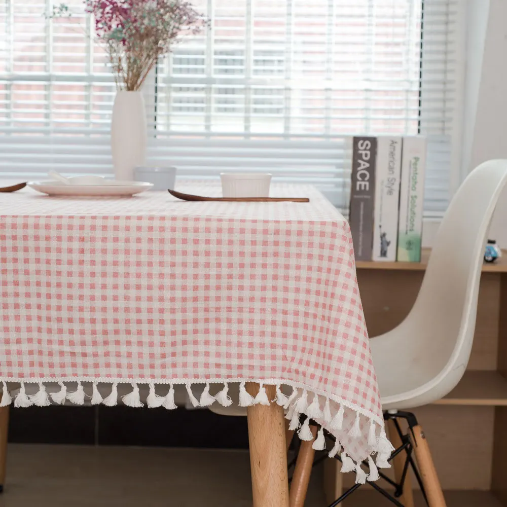 Sytlish Лен Скатерти страна Стиль плед печати Многофункциональный прямоугольник