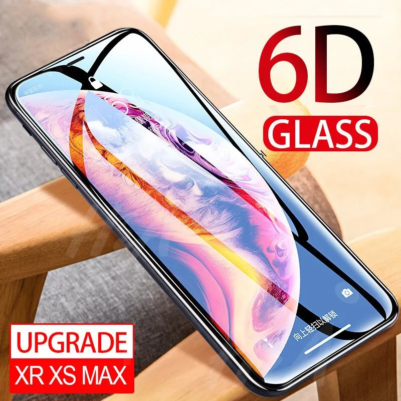 Закаленное стекло протектор экрана для iPhone X XS XR 10 полное покрытие 5D изогнутая