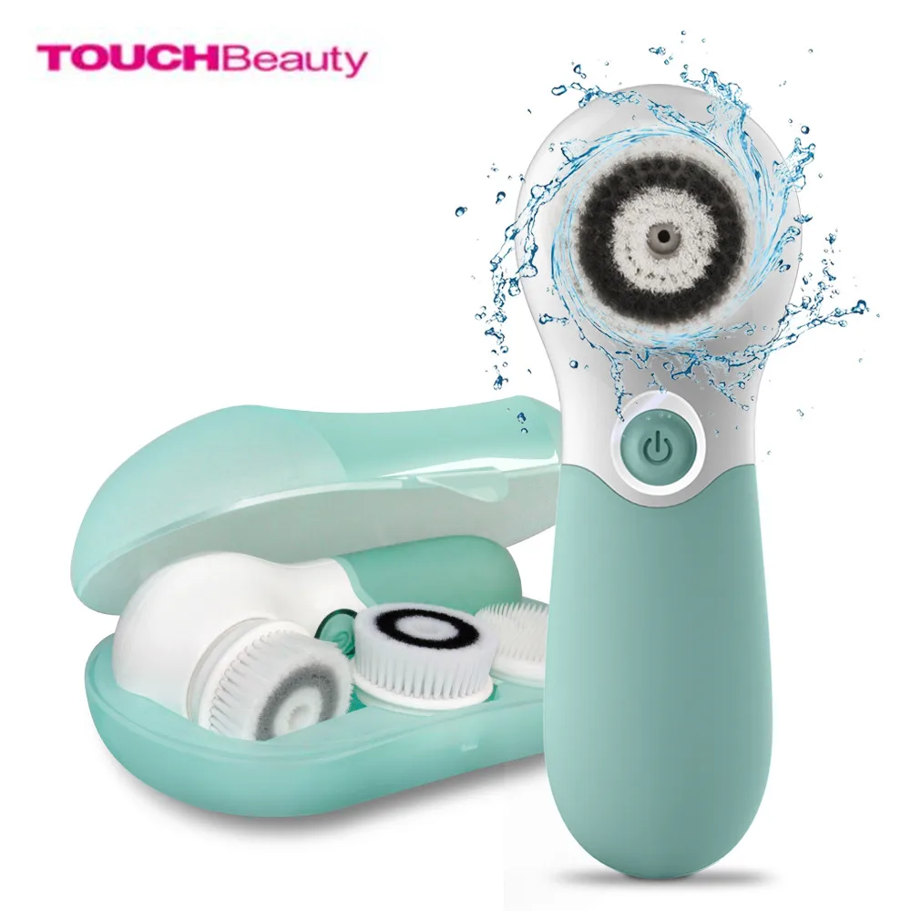 

TOUCHBeauty Waterproof Face Cleansing Brush Set With 3 Different Spin Brush Head Two Speed Setting Face Cleansing Device