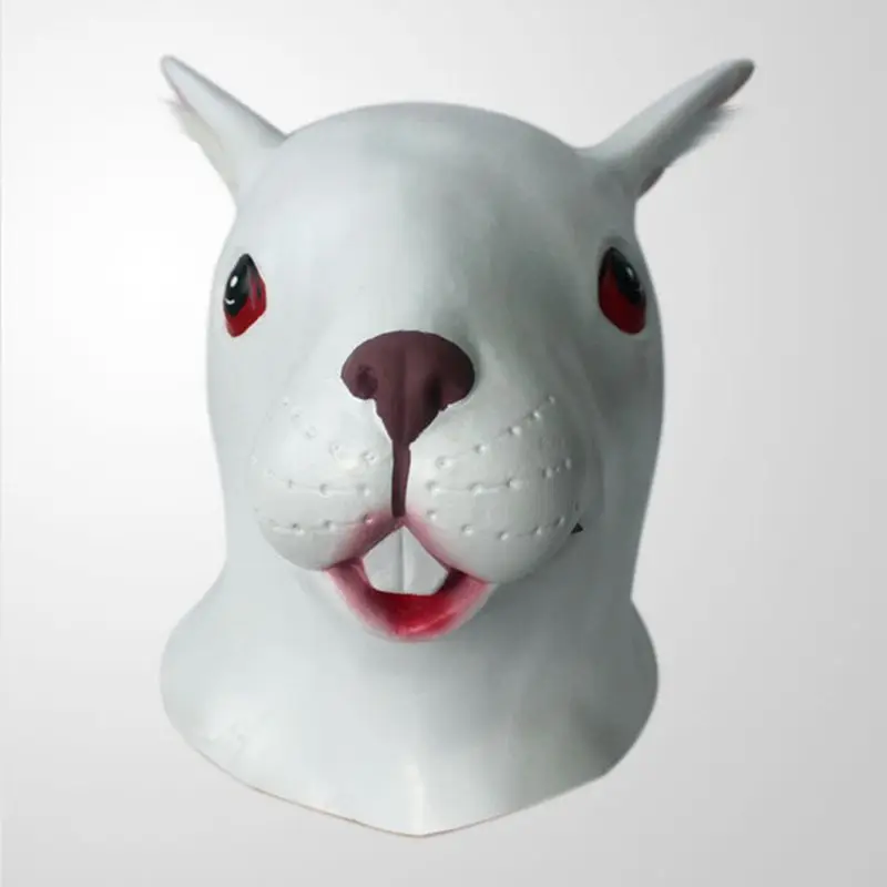 Cute Smoot Rabbit Latex Mask Full Head Halloween Realistic Animal