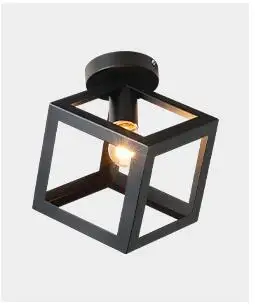 Винтажный потолочный светильник MDWELL для гостиной, спальни, скандинавского кованого железа, ретро коридорный светильник для гостиной, бар, потолочный светильник - Цвет корпуса: Черный