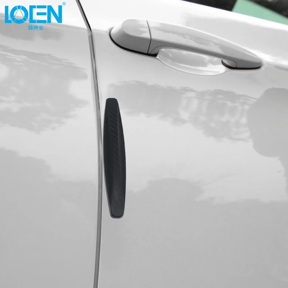 

4PCS/Lot Car SUV Truck Door Edge Protector Rubber Carbon Fiber Strip Bumber Trim Mouldling Sticker Black Auto Accessories