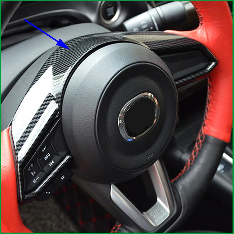 2PCS Car ABS Interior Steering Wheel Cover Trim for LHD Mazda CX-5 2017 2018
