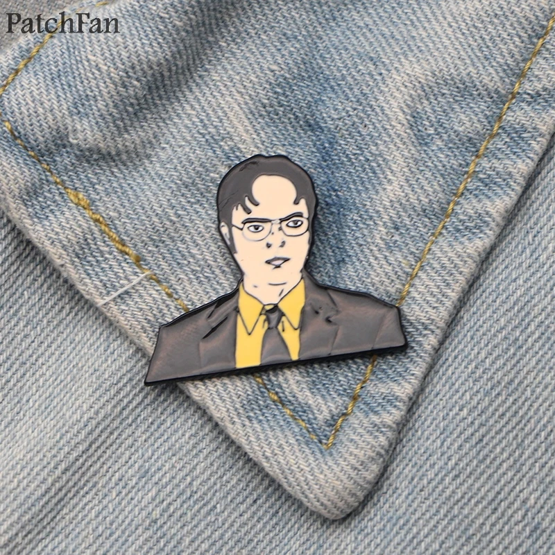 Patchfan управления вдохновил Дуайт Шрут цинка шпильки рюкзак одежда броши для
