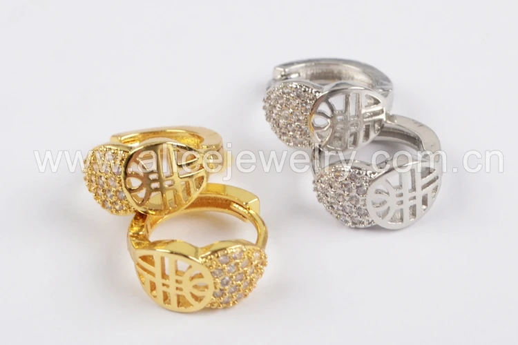 Borosa CZ Micro циркон проложили Серьги Jewelry золото/серебро Цвет Кристалл уха манжеты Серьги Jewelry Обручение партии wx703