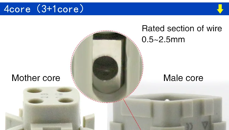 Pesados conector 4 core (3 + 1)