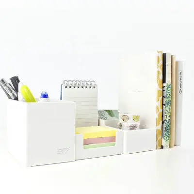  Korean Fashion Desk Pen Holder Office Desk Organizer Pencil Holder Quality Plastic Stationary Holde