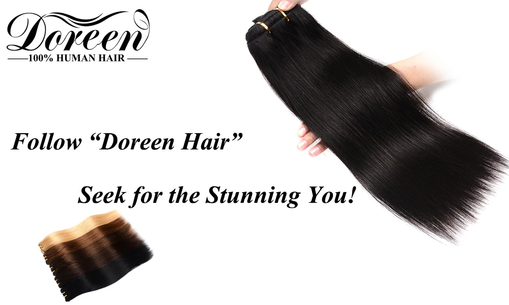 Doreen полный набор головы 120 г 200 г бразильский парик сделал remy волосы блонд клип в человеческих волос для наращивания 16 "-26" прямые Клип Ins
