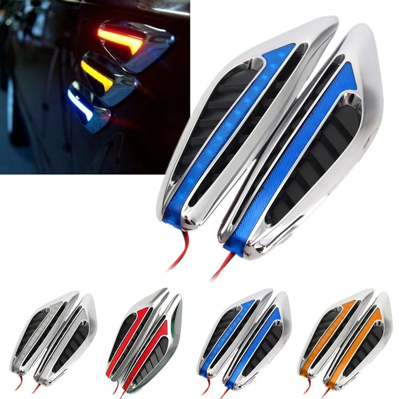 1 pair Universal  Car Steering Blade Light Auto LED Turn Signal Side Indication Lights Lamp