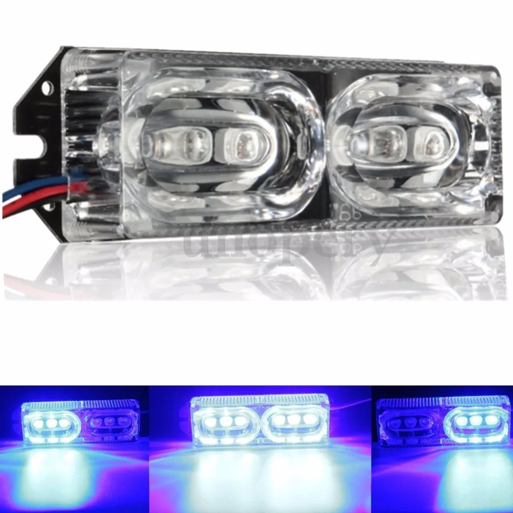 

High Power 6 LED DRL Motorcycle Strobe Brake Day Light 12V Car flash strobe police warning light Blue