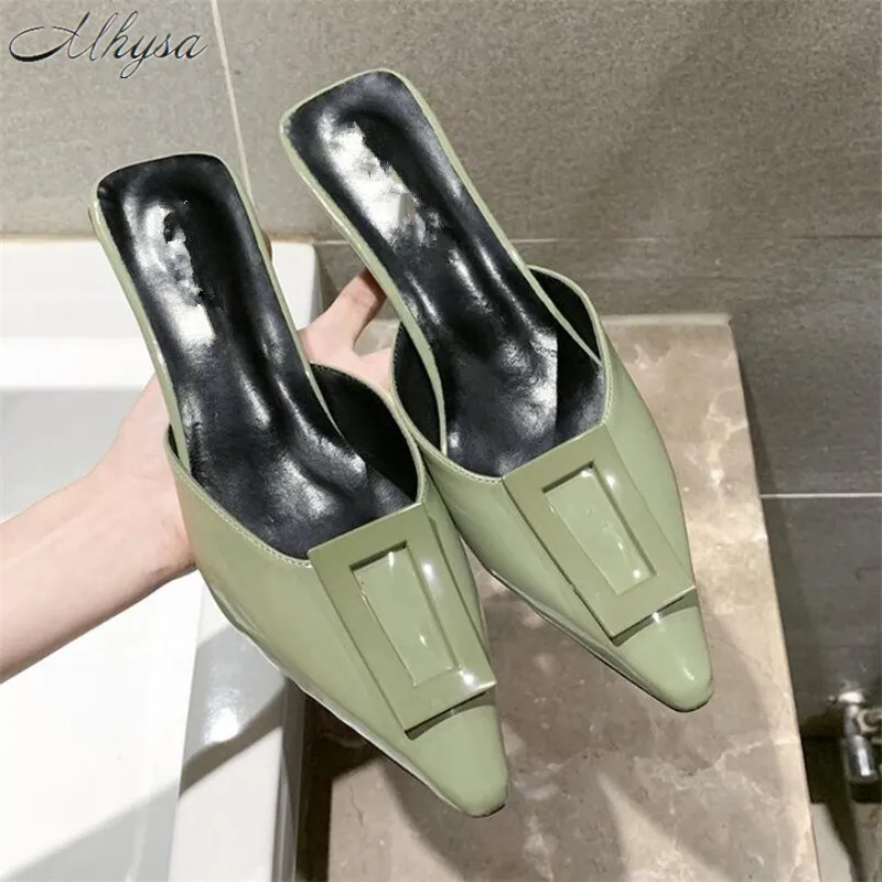 

Mhysa 2019 Summer new Fashion pointed toe Strange Style flip flops slippers Female Dress Party shoes Women's pumps High 4cm T704