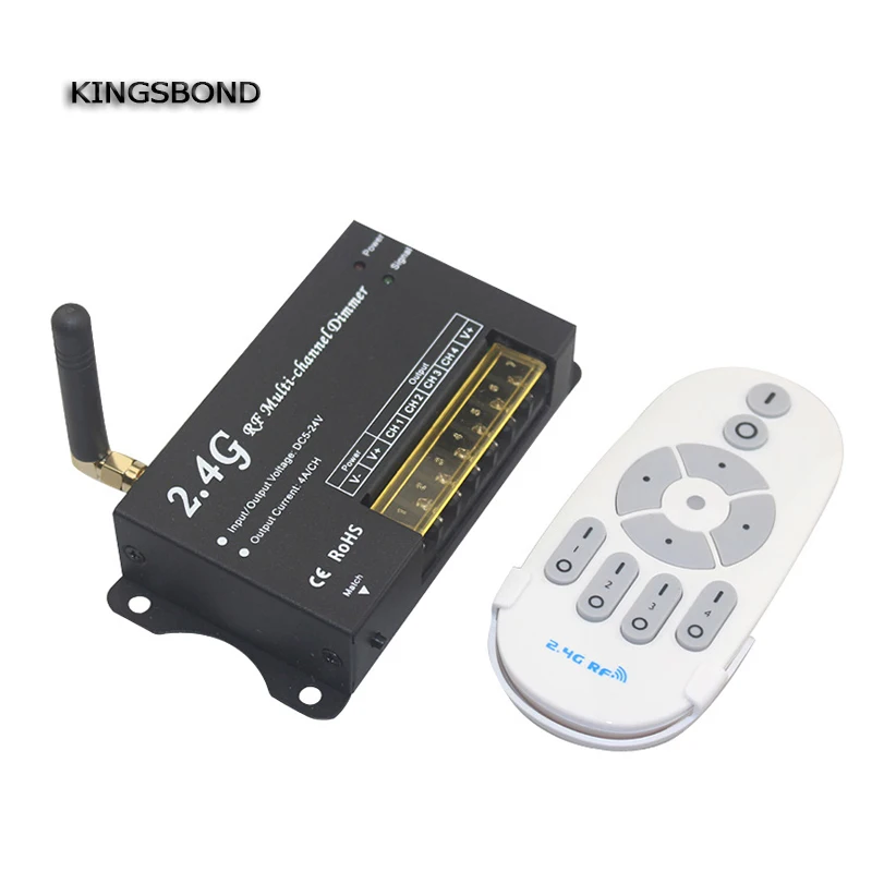 

DM16 DC12 24V multi-channel 4channels 16A led dimmer with 2.4G RF wireless remote control for led strip light single color