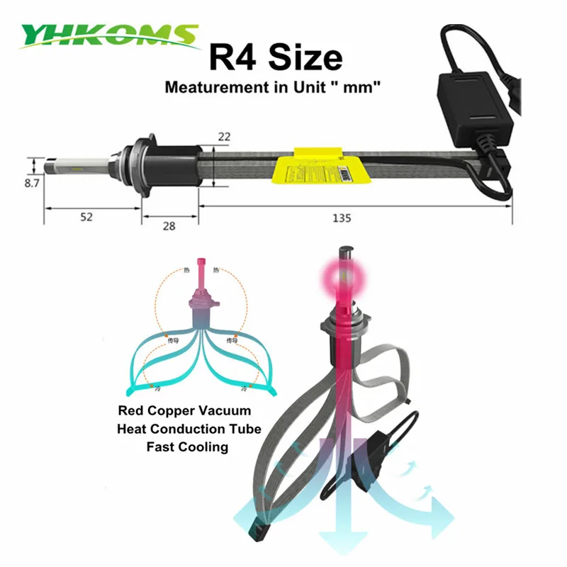 Автомобильные светодиодные лампы YHKOMS H13 H4 H7 H8 H11 9005/HB3 9006/HB4 6000 К|h7 led bulb|led bulbs h8bulb h8 |