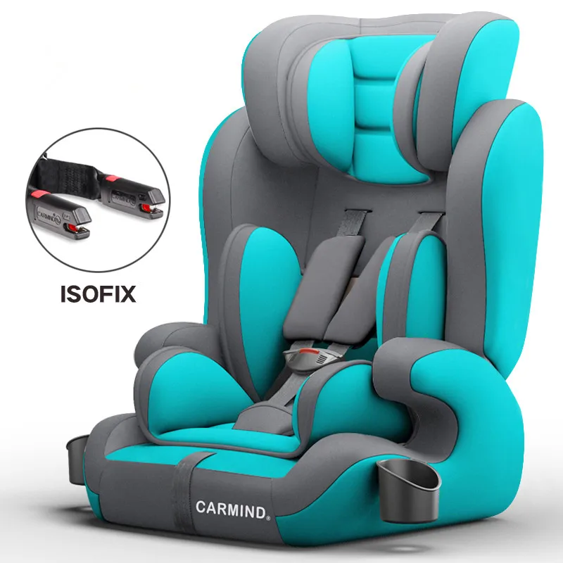 CARMIND детское автомобильное безопасное сиденье с подстаканником isofix мягкие автомобильные кресла с интерфейсом для 1-12 лет 9-36 кг автокресла