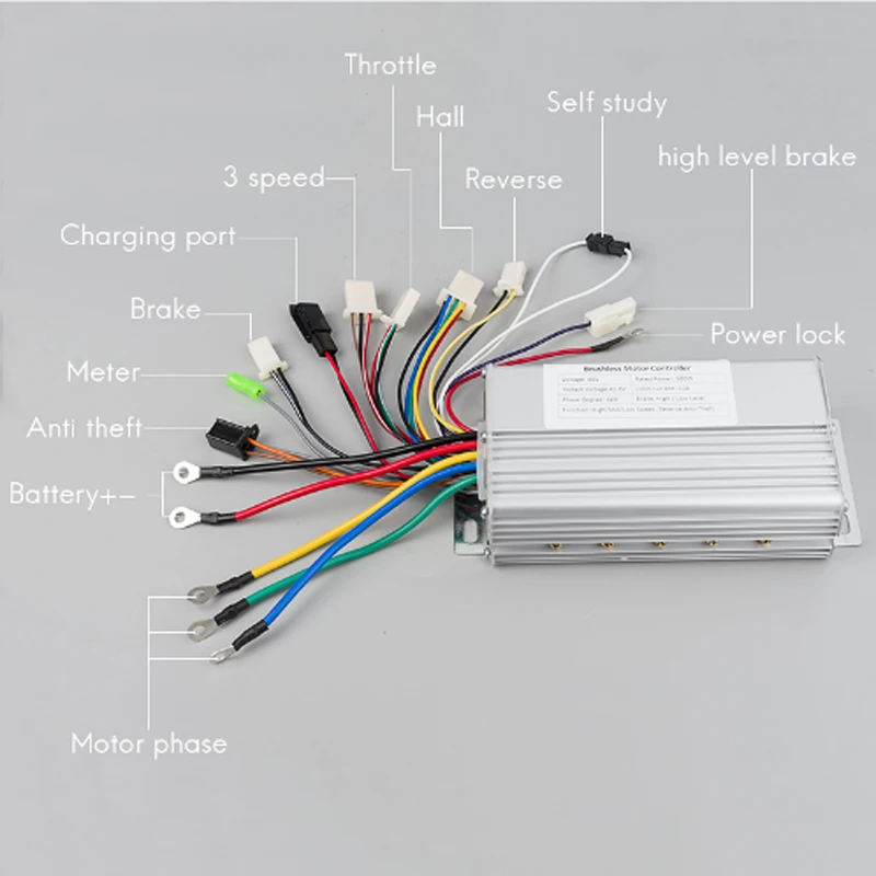 36 в 48 в 500 Вт 26A бесщеточный контроллер двигателя постоянного тока с залом заднего хода Электрический велосипед Скутер E-Car трехколесный велосипед часть 120 градусов YK89S