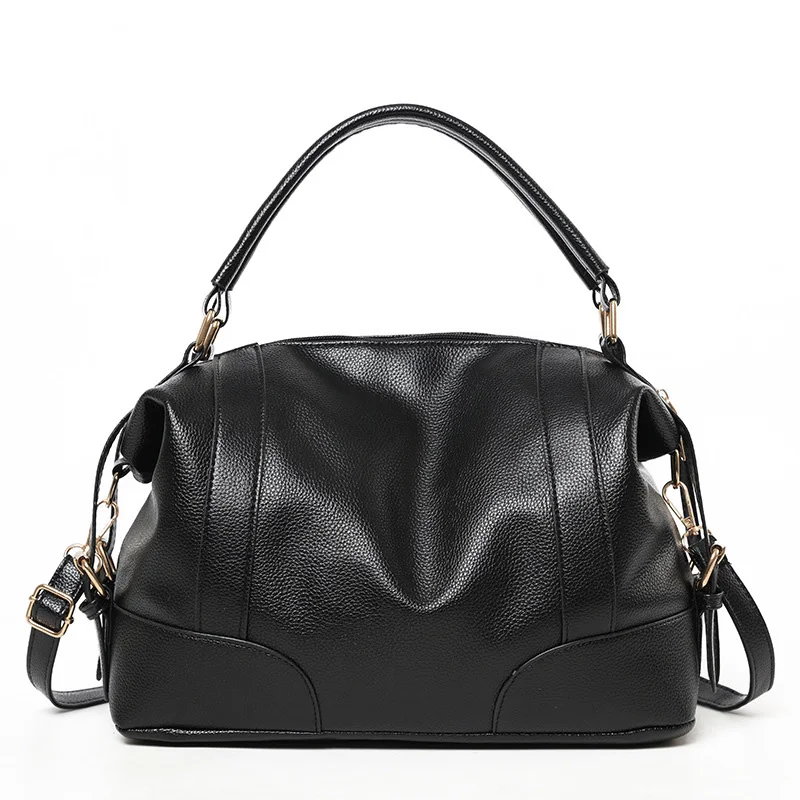 Herald, модные мягкие кожаные сумки, большая Вместительная женская сумка на молнии, женская сумка на плечо, Офисная Женская сумка-хобо, сумка через плечо - Цвет: Black