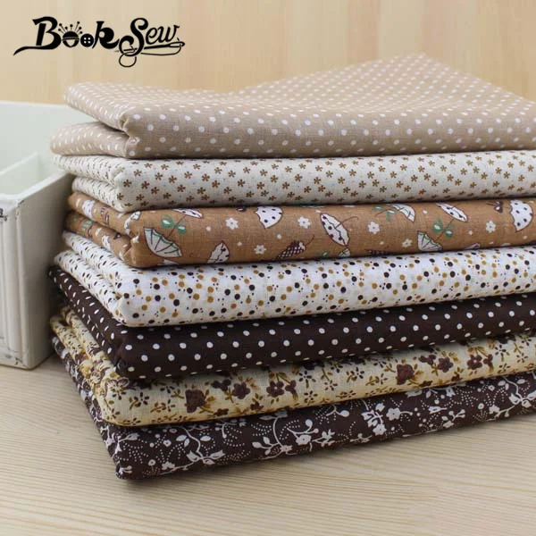 Booksew 7 pieces 50cm*50cm Cotton Fabric cheap Fat Quarter Bundle Vintage Brown Quilting Sewing Patchwork Tilda FREE SHIPPING Booksew 7 pieces 50cm*50cm Cotton Fabric cheap Fat Quarter Bundle Vintage Brown Quilting Sewing Patchwork Tilda FREE SHIPPING