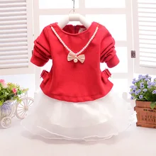 2017 neue Herbst Kostüm Mädchen Prinzessin Kleid Kinder Abendkleid Kleidung Chiffon Spitze Kleider Baby Mädchen Party Perle Kleid H528