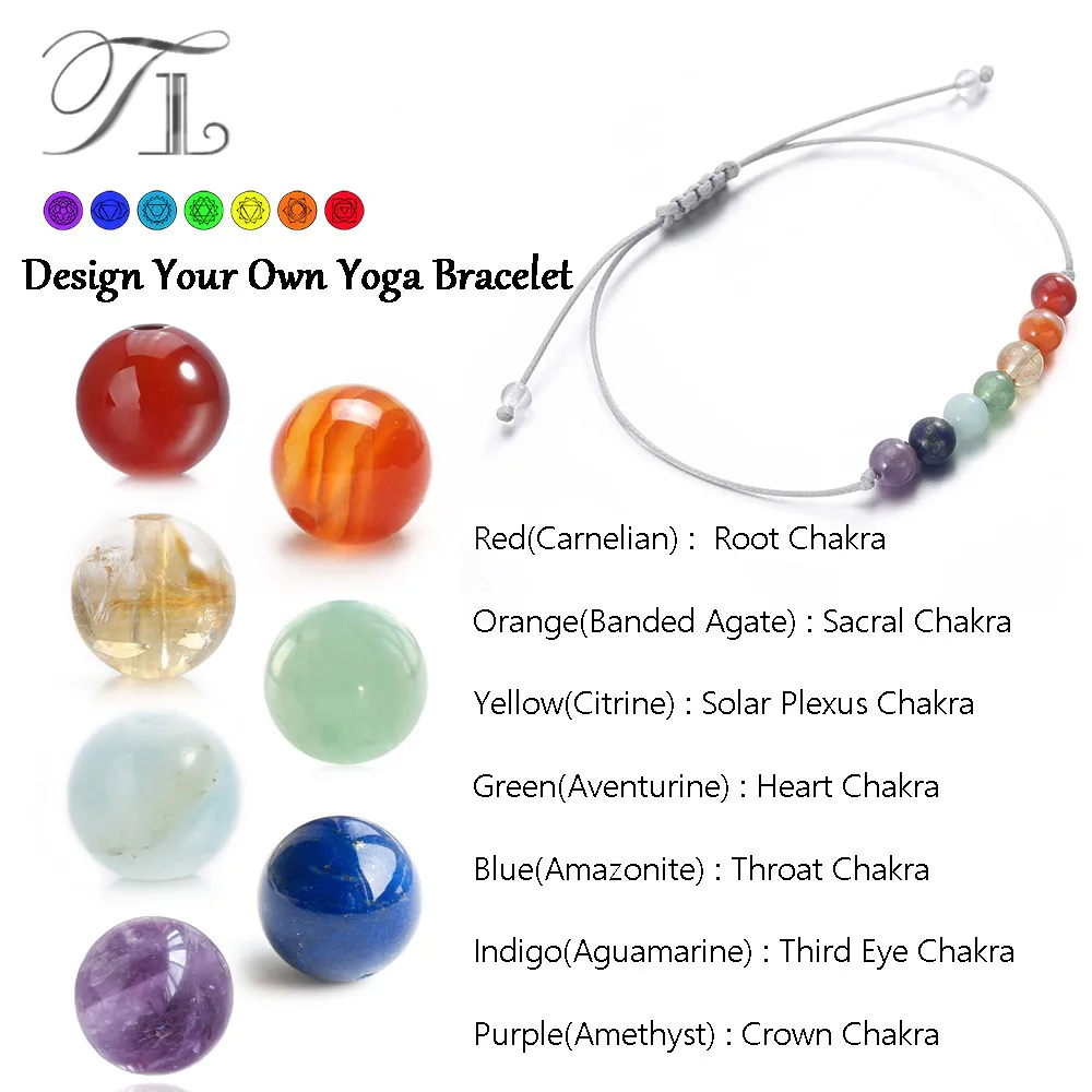 

TL Top Selling Rainbow 7 CHAKRA Healing Bracelets 6mm Natural Beads Balance Yoga Bracelets for Women/Men Power Energy Bracelets