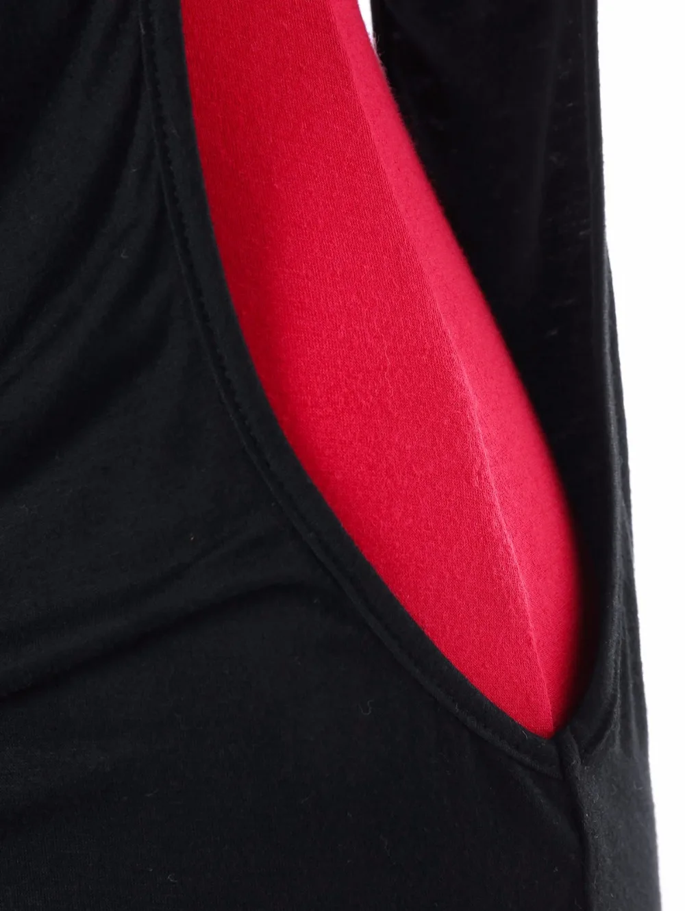 VESTLINDA Cowl Neck Faux Twinset Panel Cut Out Sleeveless Tank Top Womens Summer Clothing 2018 Fashion Sexy Top Female Tanktop 5