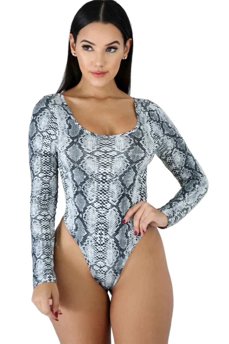 Adogirl النساء مثير جلد الثعبان طباعة داخلية سكوب الرقبة كم طويل عارضة رومبير بلوزات على الموضة الصيف ملابس السباحة لباس سباحة Adogirl النساء مثير جلد الثعبان طباعة داخلية سكوب الرقبة كم طويل عارضة رومبير بلوزات على الموضة الصيف ملابس السباحة لباس سباحة