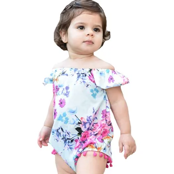 

Girls Floral Romper 2017 Summer Sleeveless Tassel Baby Jumpsuit Clothes Ouffits Fashion Flower Newborn Girl Romper Kids Costume