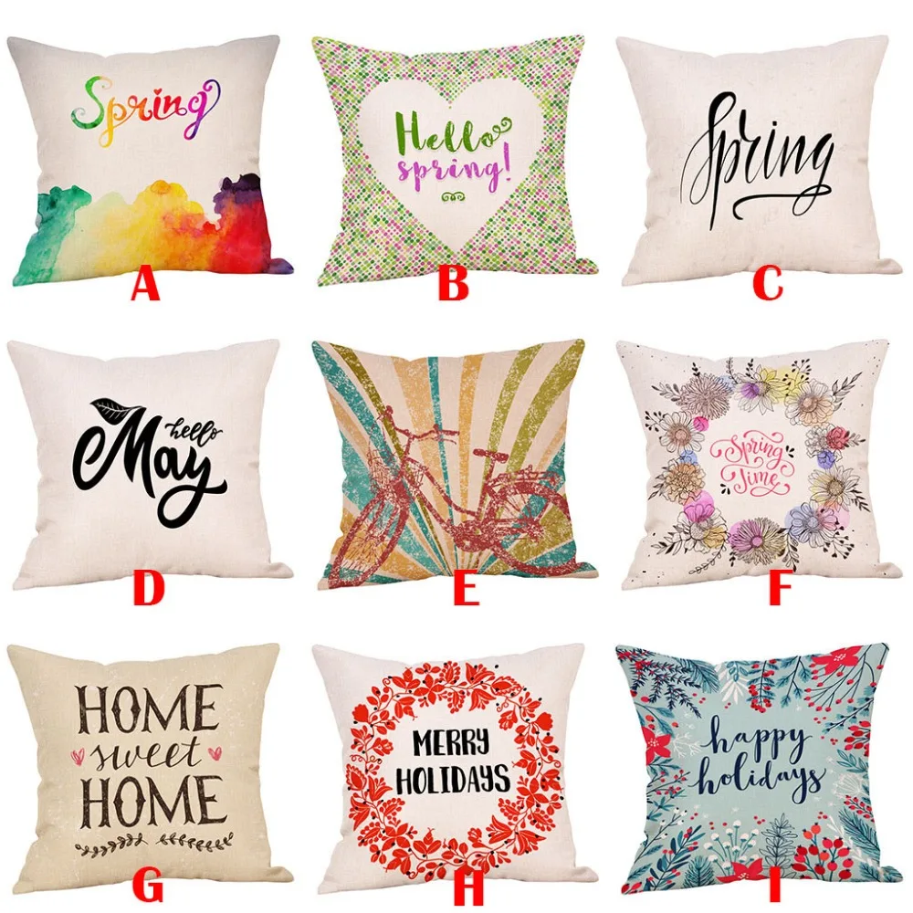 

Hot new linen Spring pillowcase cotton linen throw pillowcase cushion cover home decoration fashion comfortable beautiful **D