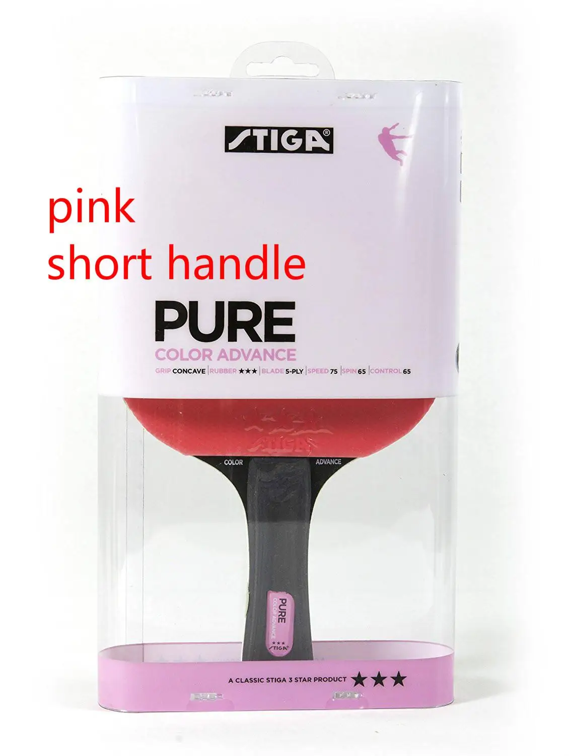 Оригинальные чистые ракетки Stiga для настольного тенниса, красочные ракетки для настольного тенниса, новые готовые ракетки для игрока, ракетки, спортивные ракетки stiga - Цвет: pink short handle