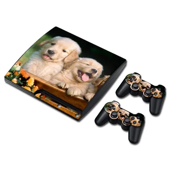 

free drop shipping Protective Skin Cover Sticker for PS3 Slim -- lovingly dogs style #TN-P3Slim-0050