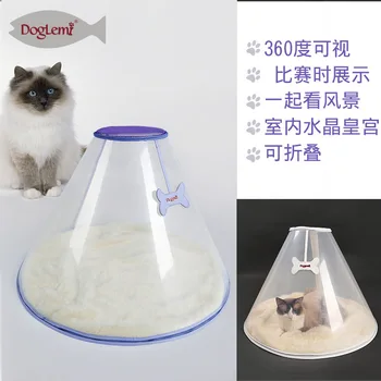 

DogLemi Cat Beds Mats Pet Cave Transparent Dog Cat Igloo House with Removable Cushion a bed for cats dropship JUN11