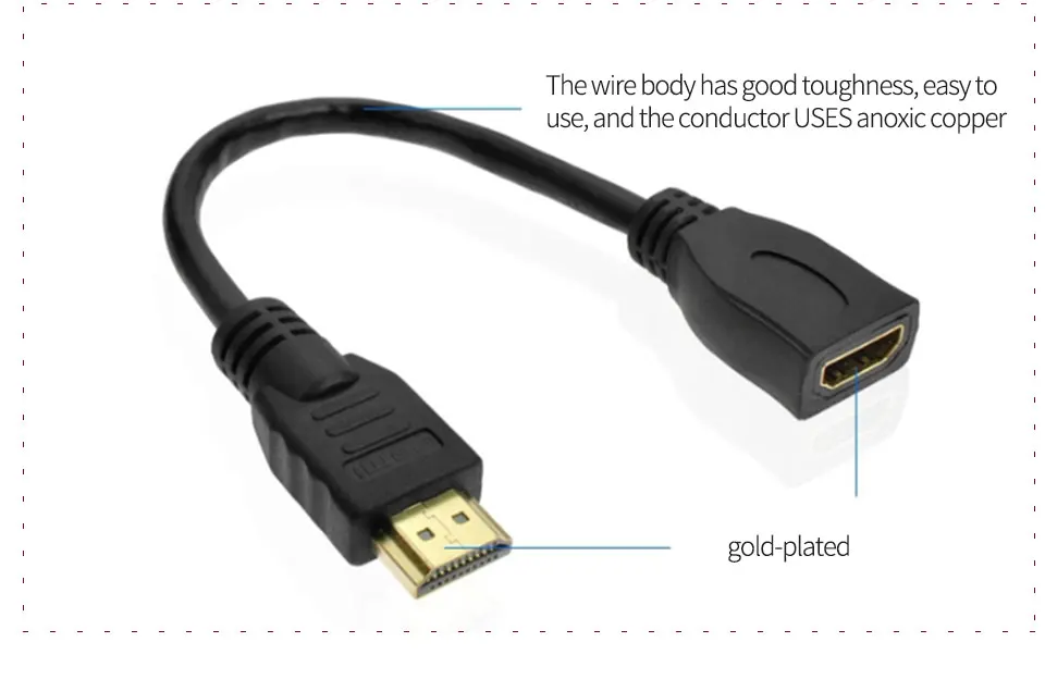 HDMI Extension Cable Male to Female 1m 2m 3m HDMI 3D 4K 1.4v High quality HDMI Cable Adapter for HD TV LCD Laptop PS3 Projector (7)