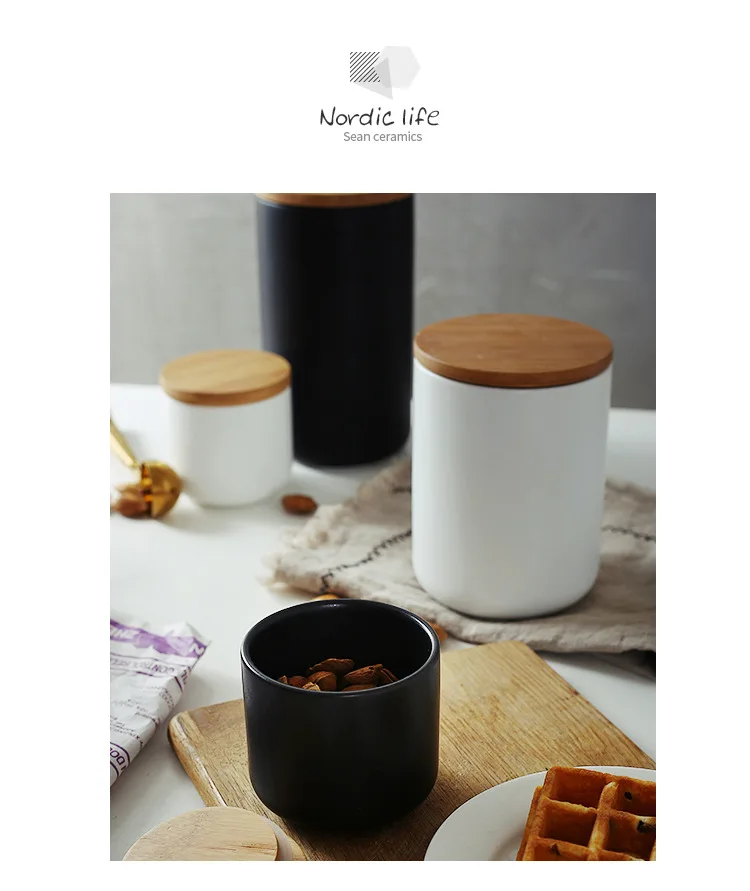 Baffect керамическая закупориваемая банка с бамбуковой крышкой кухонная банка для хранения Контейнер для мельница для кофе пряность для чая
