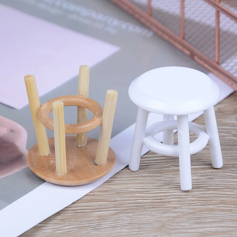 1/12 Scale Furniture Round Floral Stool Chair Dollhouse Miniature Acc for Dolls House Decor Kids Children Pretend Play Toy 1/12 Scale Furniture Round Floral Stool Chair Dollhouse Miniature Acc for Dolls House Decor Kids Children Pretend Play Toy