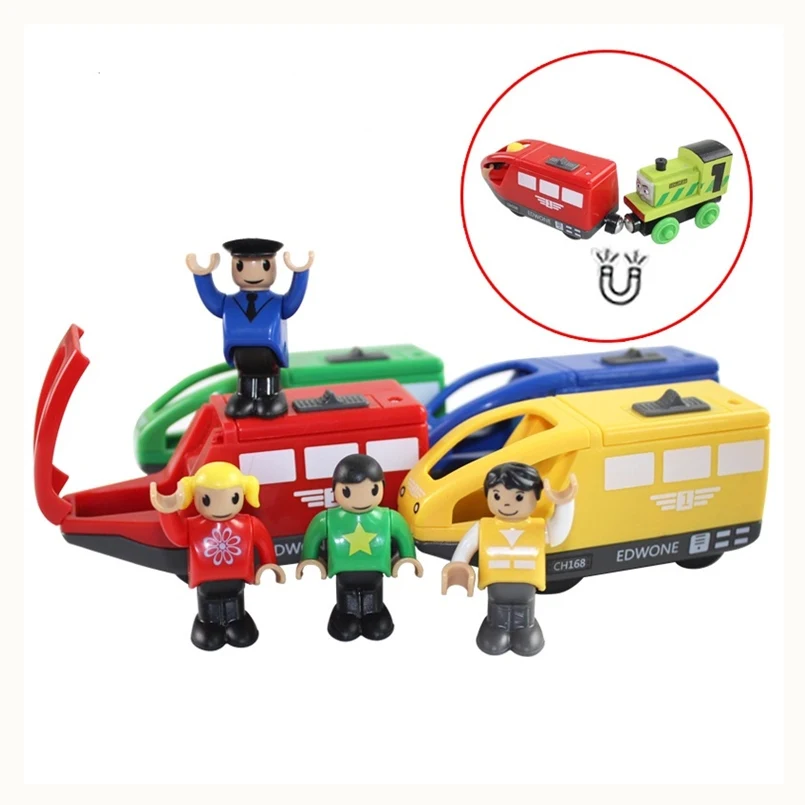 

4 Colors Magnetic Electronic Vehicle Toy Kids Electric Train Toys Compatible Wooden Wooden Railway Birthday Gift For Children