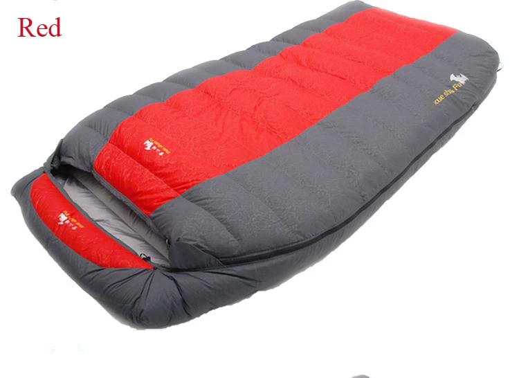 Удобный спальный мешок для кемпинга с наполнителем из утиного пуха для пар 600 г/800 г/1000 г/1200 г/1500 г/г - Цвет: RED 1500G DUCK