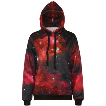 

Harajuku 3D Print Red galaxy Star Sweatshirts Fashion Long sleeve with hat Men Women Soft Hoodies Cartoon Hoody Hooded Pullover