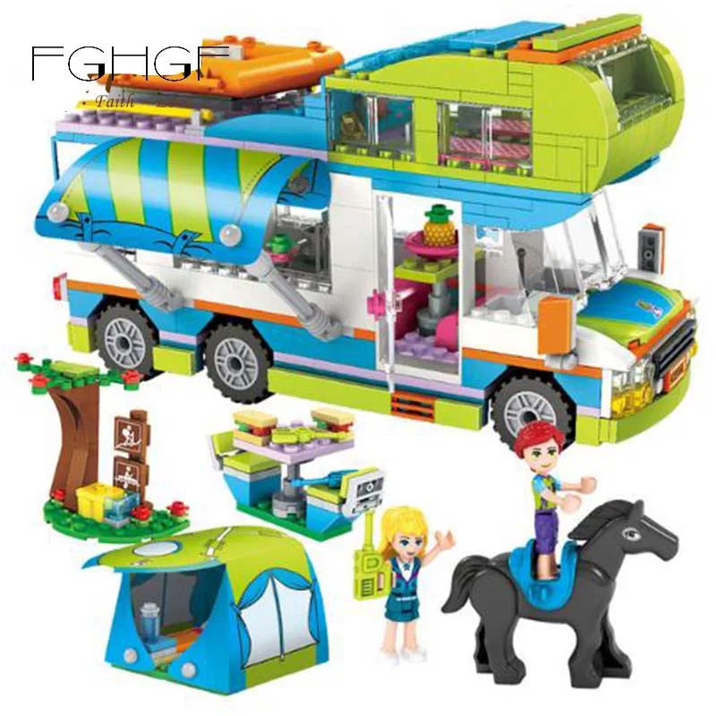

534PCS Mia's Camper Van The Motorhome Building Blocks Compatible Friends House Figures City Bricks Toys For Kids Girls