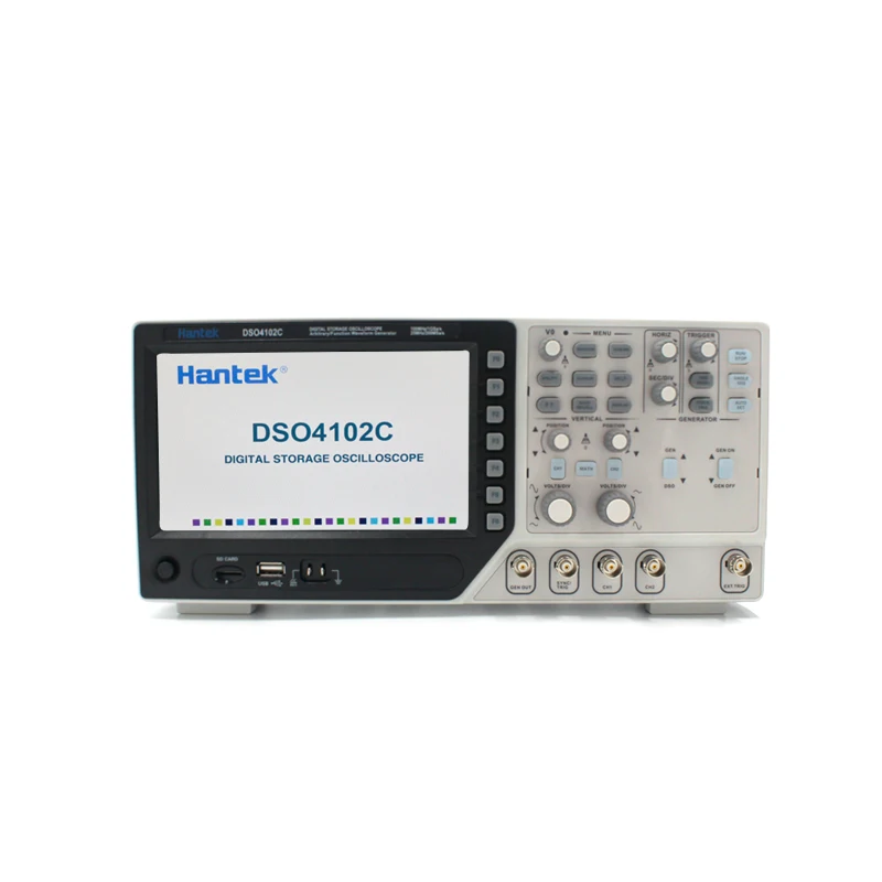 Hantek DSO4102C осциллограф Digiatal 100 МГц 2 канала Ручной Osciloscopio USB+ произвольный/функциональный генератор сигналов 7 дюймов