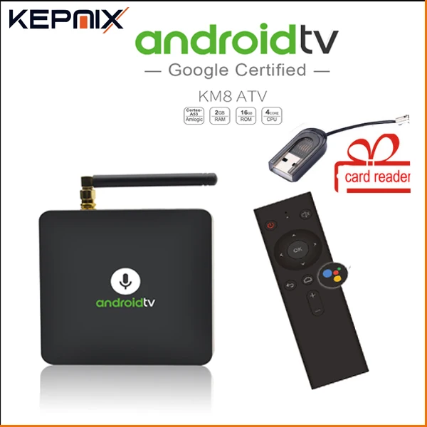 

MECOOL KM8 ATV 4k media player google home Google Voice Control Smart TV Android 8.0 Amlogic S905X 2GB DDR3 16GB ott tv box