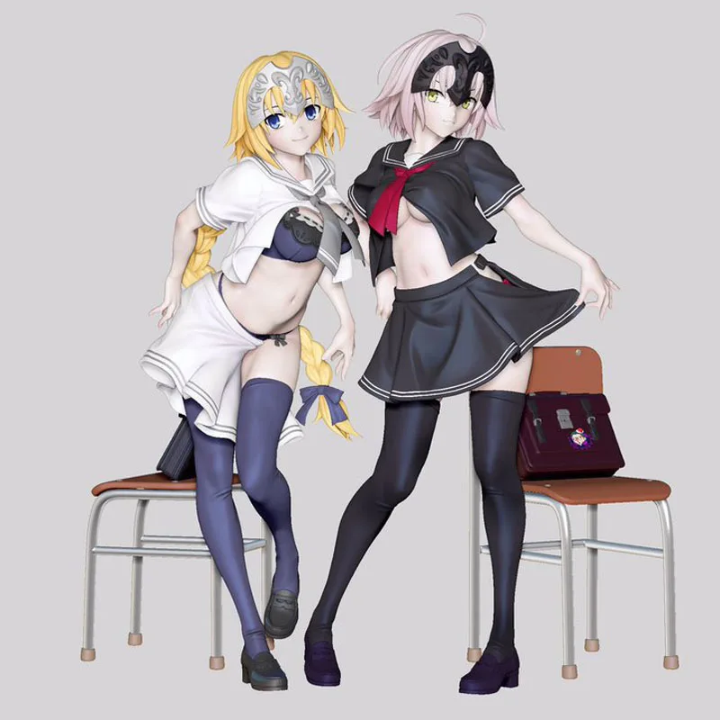 

Free Shipping Cool 10" Fate Grand Order FGO Jeanne d'Arc Saber School Uniform Boxed 25cm PVC Action Figure Model Doll Toy Gift