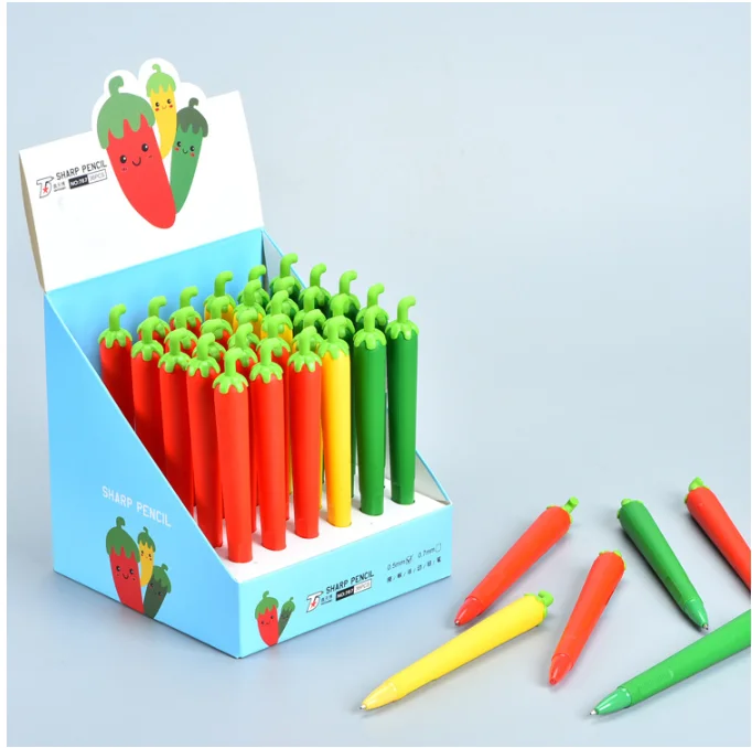 

30pcs/lot Cartoon Cute chili Mechanical Pencils School Office Supply Student Stationery Kids Gift Automatic Pencil 0.5mm