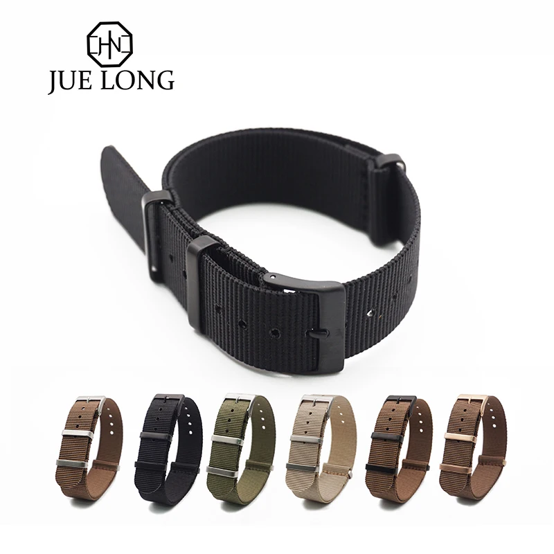 

Noble 20 mm Watch Strap Nylon Watch Band Black Hardware Nato Strap