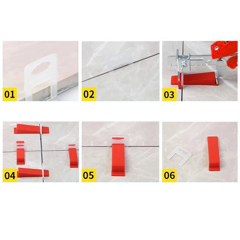 Точные плитки выравнивание Системы 100 клипы + 100 клинья + 1 ПЛИТКА Плоскогубцы пол, стены без каблука уравнитель пластиковые прокладки