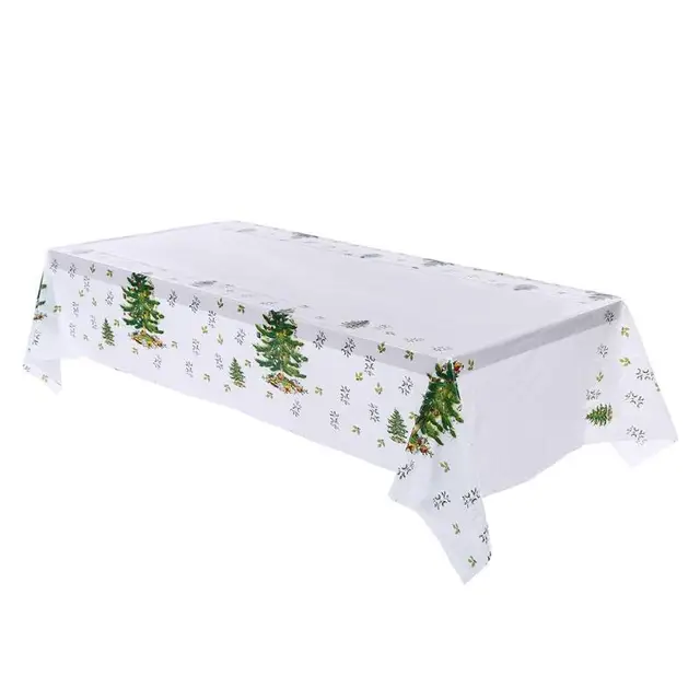 Buy Rectangle Christmas Tablecloth Disposable PVC