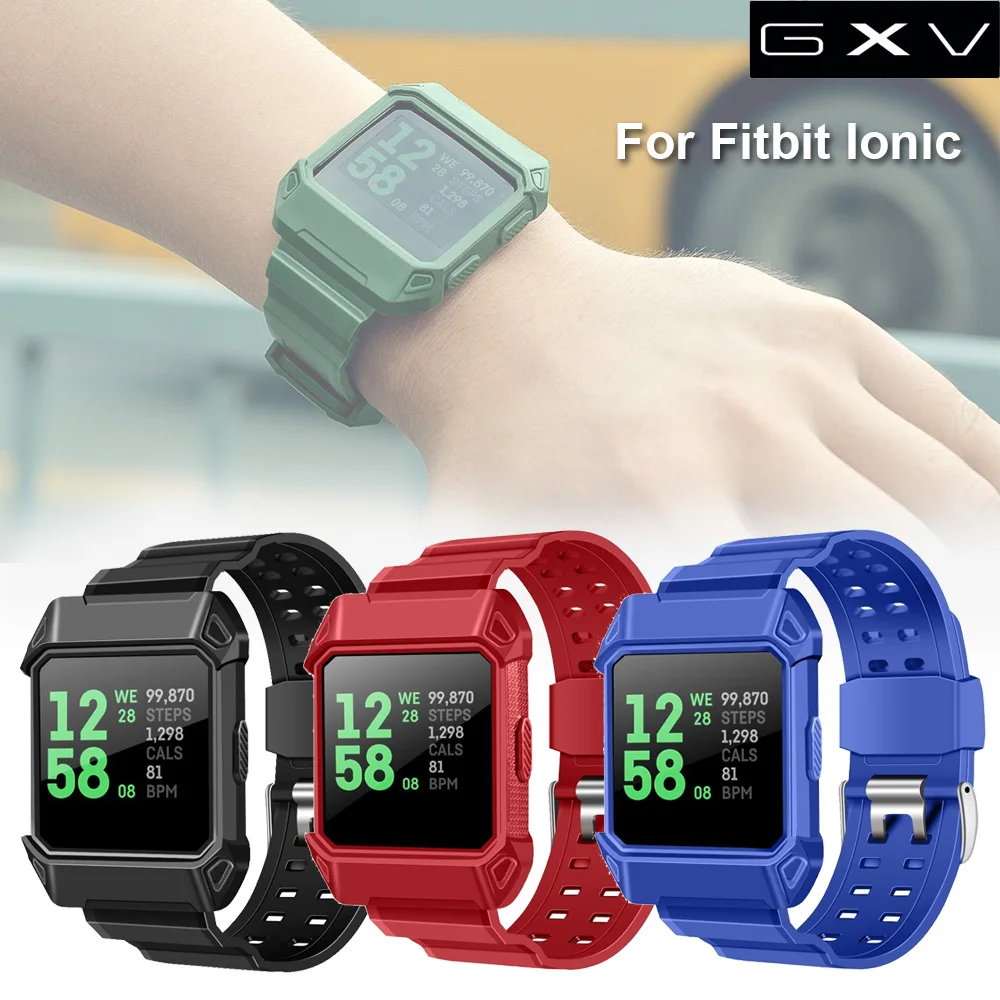 

GXV Resilient Protective Case with Strap Band(TPU+PC) for Ionic Smart Fitness Watch Fitbit Ionic Watch