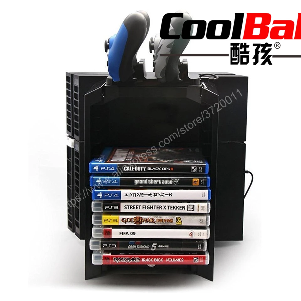 PS4 Game Disk Tower Vertical Stand for DualShock 4 Controller Charger Charging Dock Station PlayStation PRO Slim | Электроника