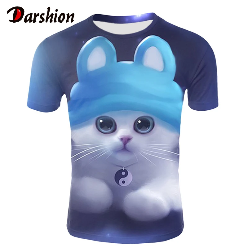 

Women t shirt Casual Night Cat 3d harajuku T-shirt Lady Short Sleeves Top Tees Animal Print Women's tshirt DropShipping XXS-4XL